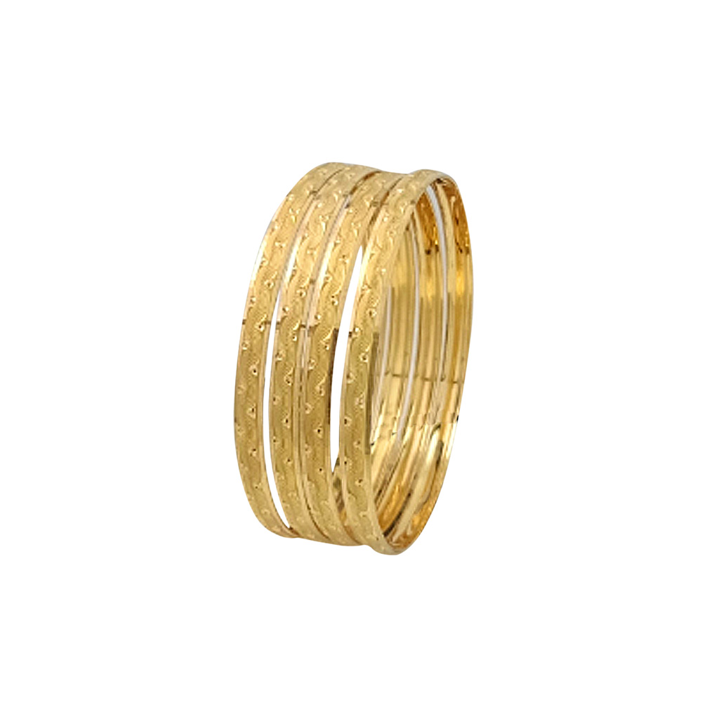 Elegant machine made gold bangles- Set of 4 - jewelnidhi.com