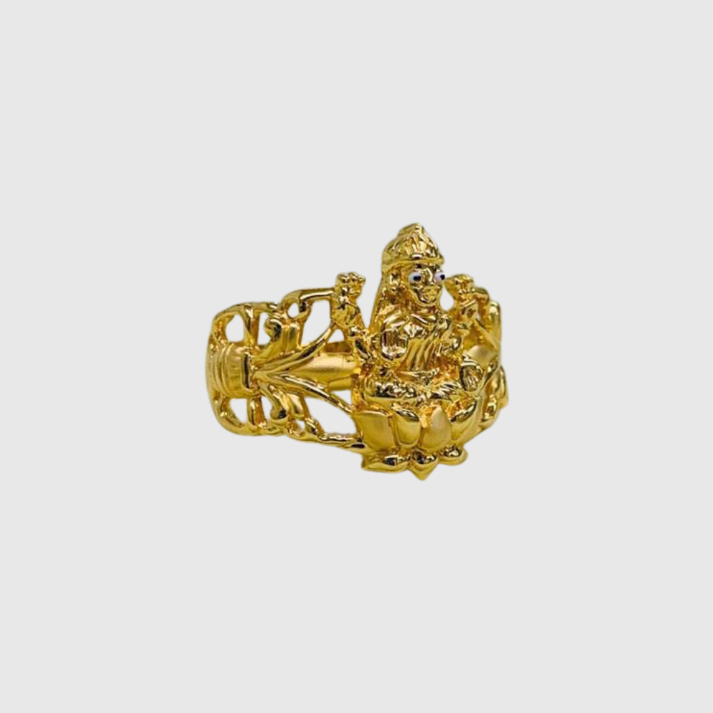 Lovely 22 KT Gold Lakshmi Ring